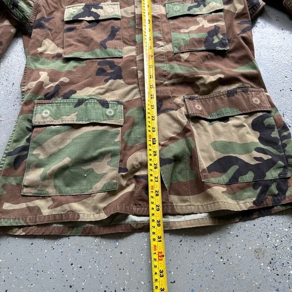 Vintage Military Jacket Mens Size XL Camo Button Up Collared Four Pockets 1980s - Picture 6 of 6